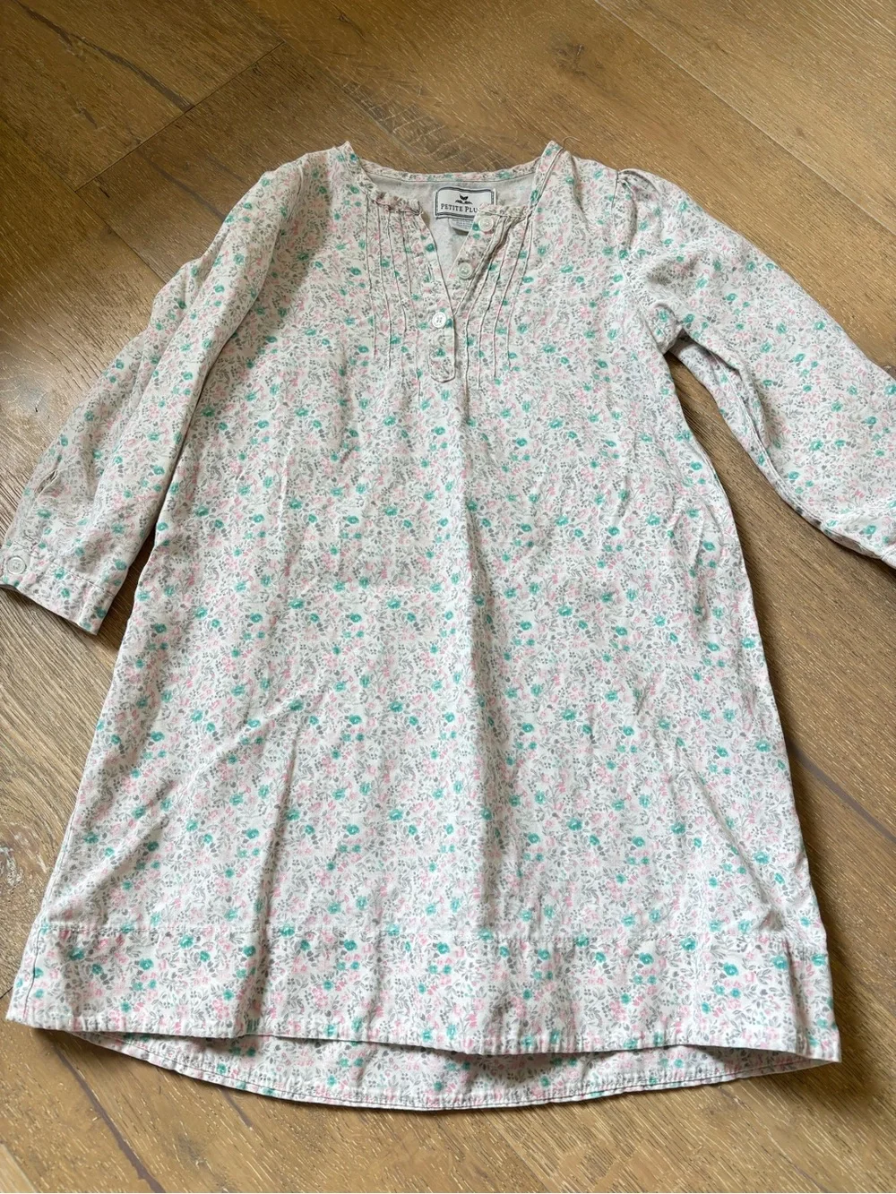 Petite plume girls' Floral Nightgown Long Sleeve Pajama Dress - 3